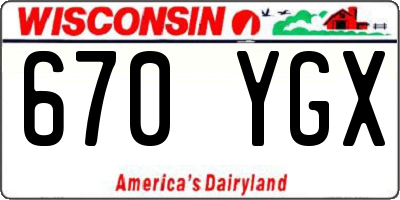 WI license plate 670YGX