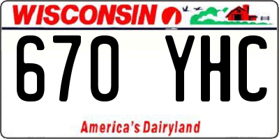 WI license plate 670YHC