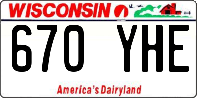 WI license plate 670YHE