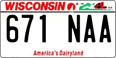 WI license plate 671NAA