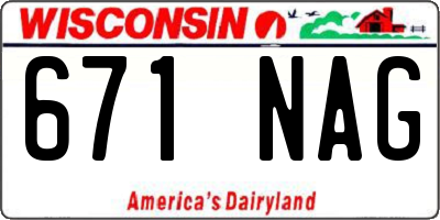 WI license plate 671NAG