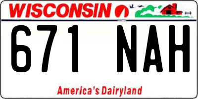 WI license plate 671NAH