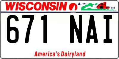 WI license plate 671NAI