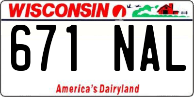 WI license plate 671NAL