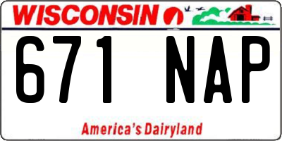 WI license plate 671NAP