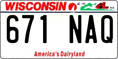 WI license plate 671NAQ