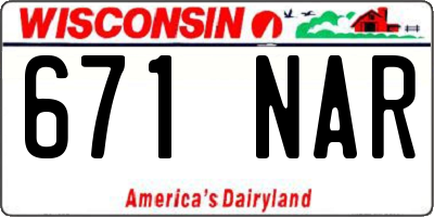 WI license plate 671NAR