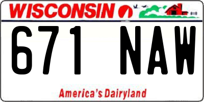 WI license plate 671NAW