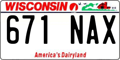 WI license plate 671NAX
