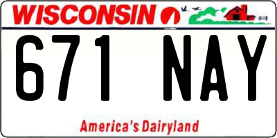WI license plate 671NAY