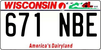 WI license plate 671NBE