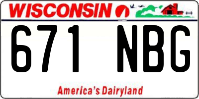 WI license plate 671NBG