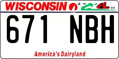 WI license plate 671NBH