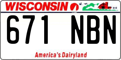 WI license plate 671NBN