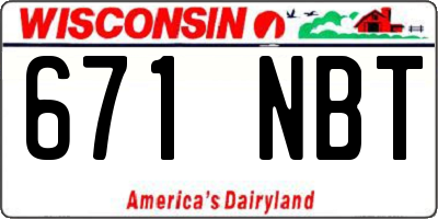 WI license plate 671NBT