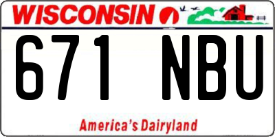 WI license plate 671NBU