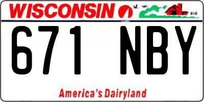 WI license plate 671NBY