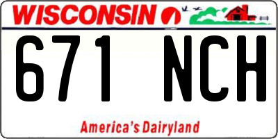 WI license plate 671NCH
