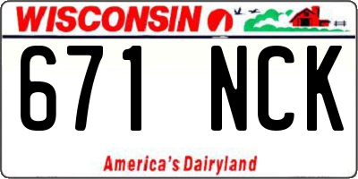 WI license plate 671NCK