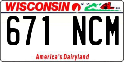 WI license plate 671NCM
