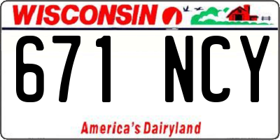 WI license plate 671NCY