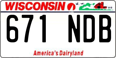 WI license plate 671NDB
