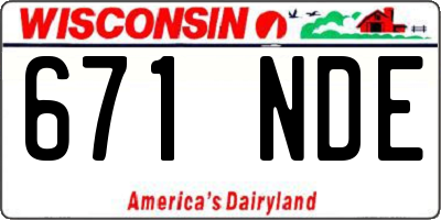 WI license plate 671NDE