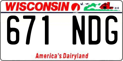 WI license plate 671NDG