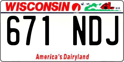 WI license plate 671NDJ