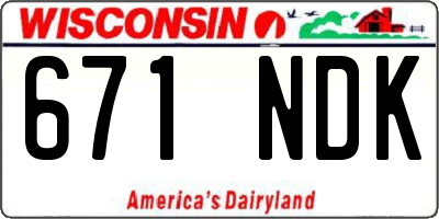 WI license plate 671NDK