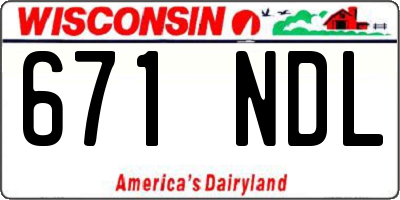 WI license plate 671NDL