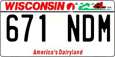 WI license plate 671NDM