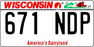 WI license plate 671NDP