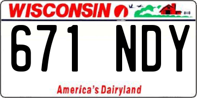 WI license plate 671NDY
