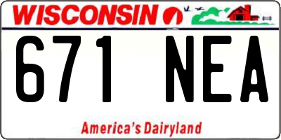 WI license plate 671NEA