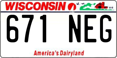 WI license plate 671NEG