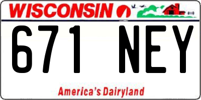 WI license plate 671NEY