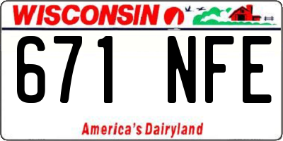 WI license plate 671NFE