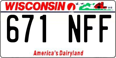 WI license plate 671NFF