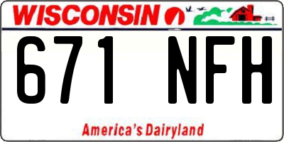 WI license plate 671NFH
