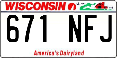 WI license plate 671NFJ