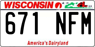 WI license plate 671NFM