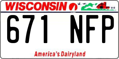 WI license plate 671NFP