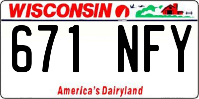 WI license plate 671NFY