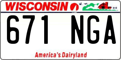 WI license plate 671NGA