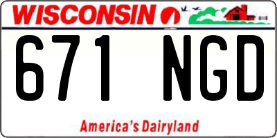 WI license plate 671NGD