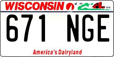 WI license plate 671NGE