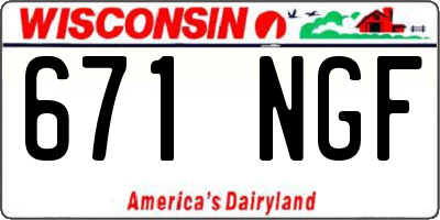 WI license plate 671NGF