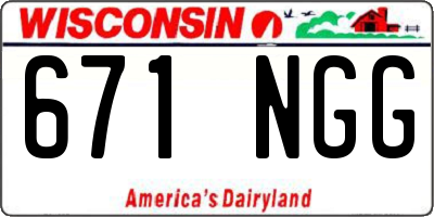 WI license plate 671NGG