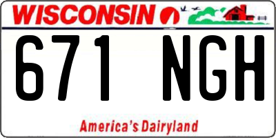 WI license plate 671NGH